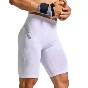 Herre træningskompressionsshorts - Hvid, S
