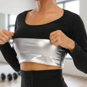 sweat top, slimming long sleeve top, sauna top